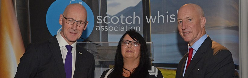 Leader of the SNP John Swinney MSP | SWA Member Patricia Dillion, MD of Speyside Distillers | SWA CEO Mark Kent