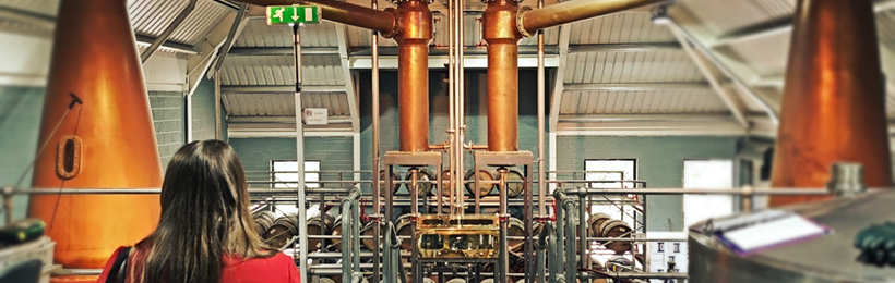visitor at Distillery