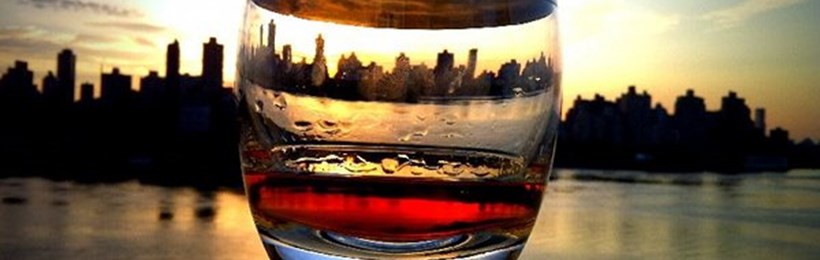 manhattan in whisky glass